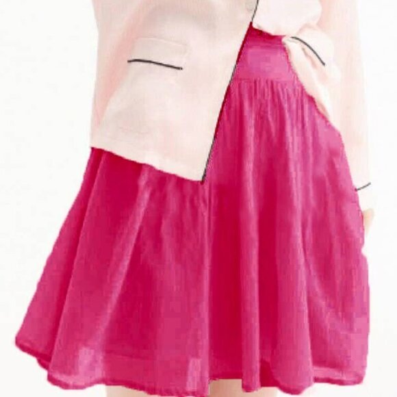 J.Crew Hot Pink Fushia Pleated Crepe Skirt, Size 4 - Picture 2 of 10